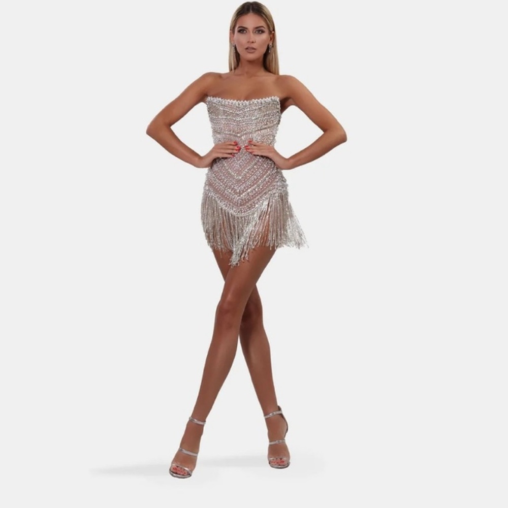 Albina Dyla fringe corset dress size 2